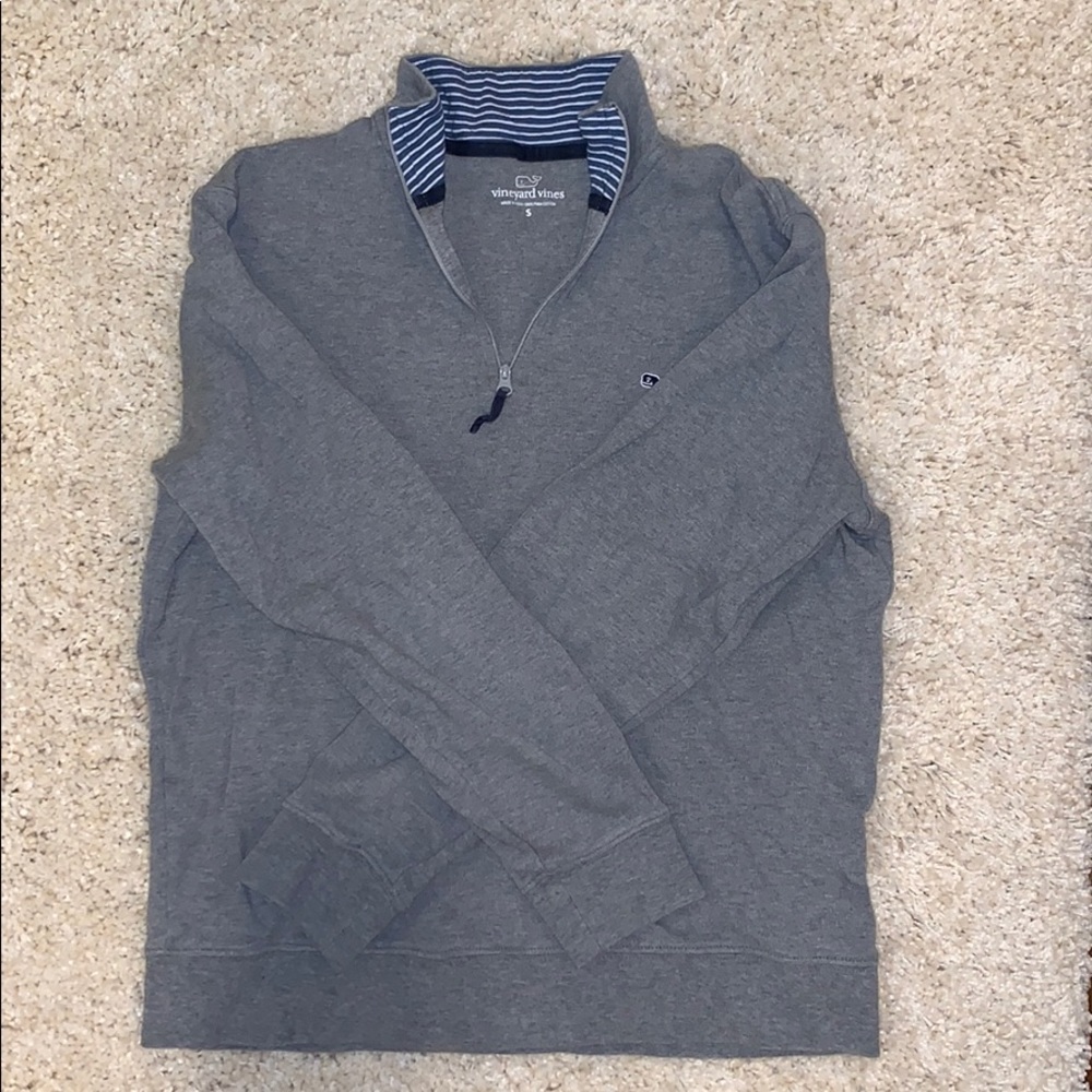 Grey Vineyard Vines Saltwater Zip Fleece